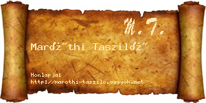 Maróthi Tasziló névjegykártya